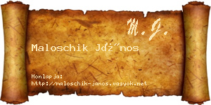Maloschik János névjegykártya